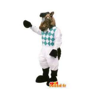 Mascot costume adult horse with elegant sweater - MASFR005162 - Mascots horse