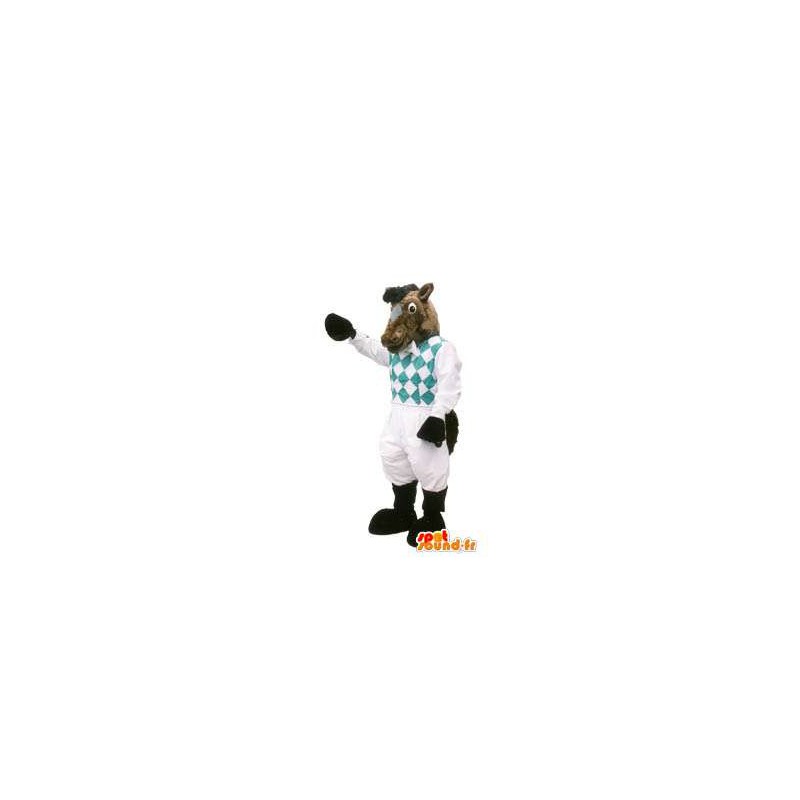 Mascot cavallo adulto costume con maglione elegante - MASFR005162 - Cavallo mascotte