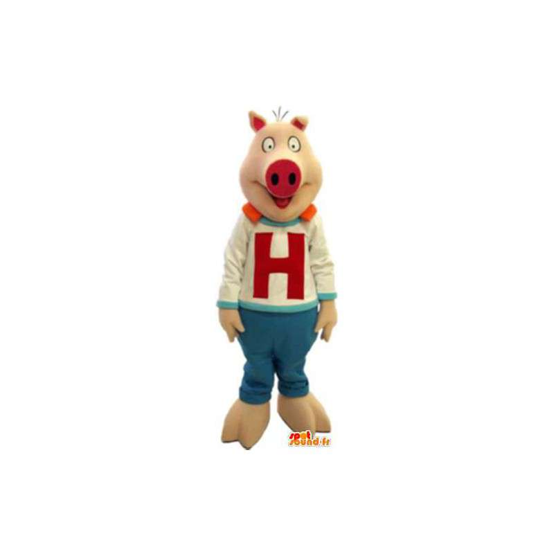 H slem maskot kostyme voksen Hot Sauce - MASFR005171 - Pig Maskoter