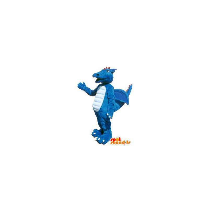 Fancy blå drage maskot voksen kostume - Spotsound maskot
