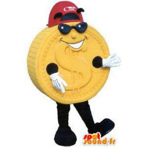 Fantasia de mascote de moeda amarelo adulto - MASFR005181 - objetos mascotes