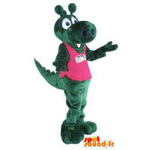 Dragón traje de la mascota para adultos de color rosa t-shirt - MASFR005184 - Mascota del dragón