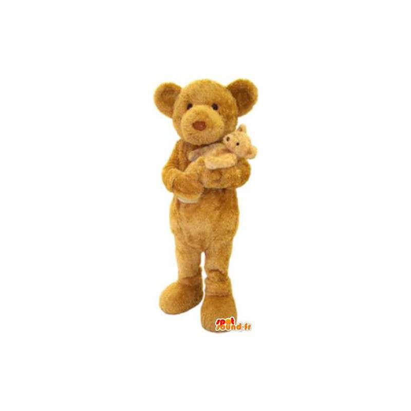 Skjule med babyen bjørnunge Adult Costume - MASFR005188 - bjørn Mascot