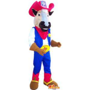 Cowboy outfit ko maskot kostume til en voksen - Spotsound maskot