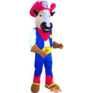 Kuh-Maskottchen Kostüm Cowboy-Outfit für Erwachsene - MASFR005190 - Maskottchen Kuh
