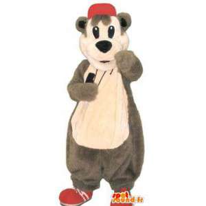 Costume volwassen grizzly beer mascotte met hoed - MASFR005195 - Bear Mascot