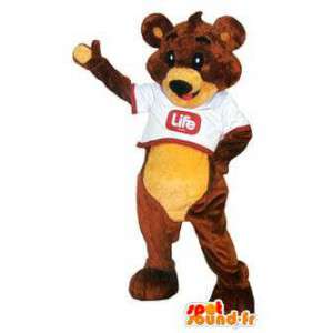 Orso mascotte costume vita adulta peluche marchio - MASFR005200 - Mascotte orso