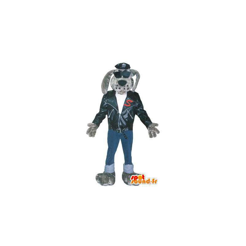 Hond kostuum voor volwassenen rocker 's avonds voor de mascotte - MASFR005202 - Dog Mascottes