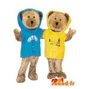 Pareja osos de peluche con colorido trotar traje de la mascota - MASFR005209 - Oso mascota