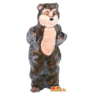 Puku maskotti aikuinen harmaakarhu pitkäkarvainen - MASFR005210 - Bear Mascot
