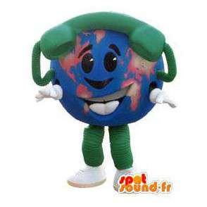 Mascot man globe met telefoonverbindingen buitensporige vermomming - MASFR005211 - man Mascottes