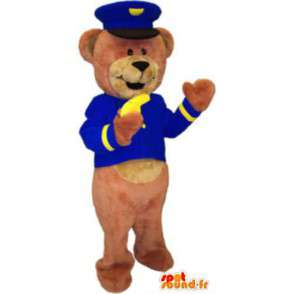 Costume pour adulte mascotte ourson peluche en policier - MASFR005217 - Mascotte d'ours