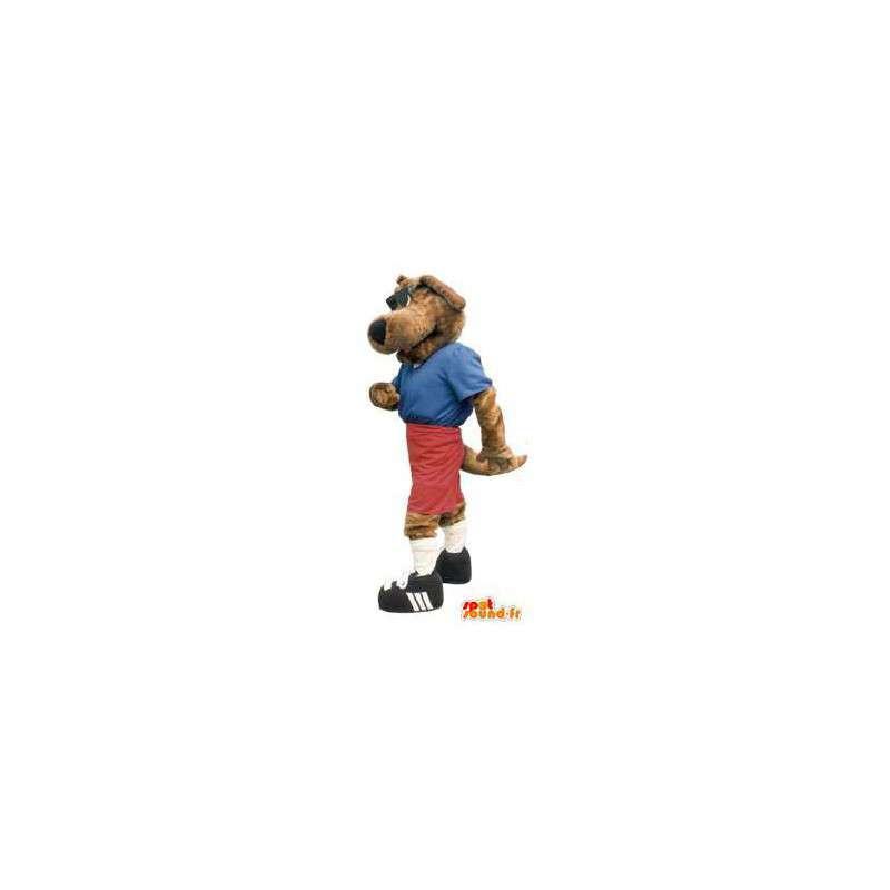 Mascot carattere sportivo cane con gli occhiali  - MASFR005218 - Mascotte cane