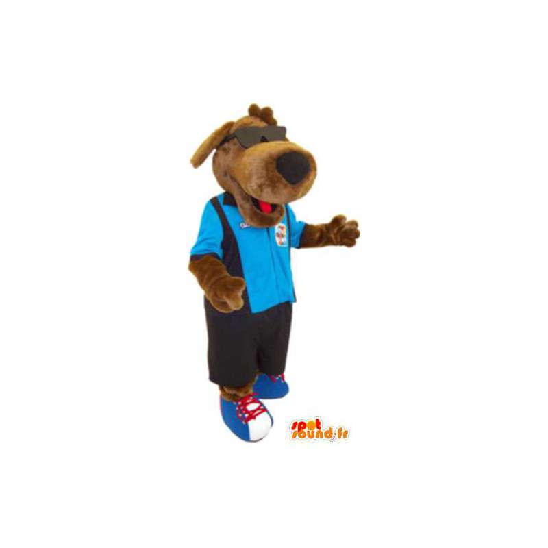 Cane mascotte con occhiali e vestiti costume adulti - MASFR005222 - Mascotte cane