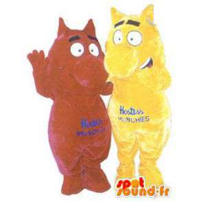 Couple de mascottes Hostess Munchies rouge et jaune - MASFR005225 - Mascottes non-classées