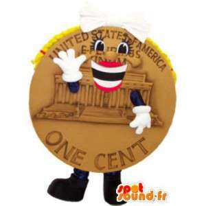 Mascot US-Cent-Stück mit ausgefallenen Look - MASFR005231 - Maskottchen von Objekten