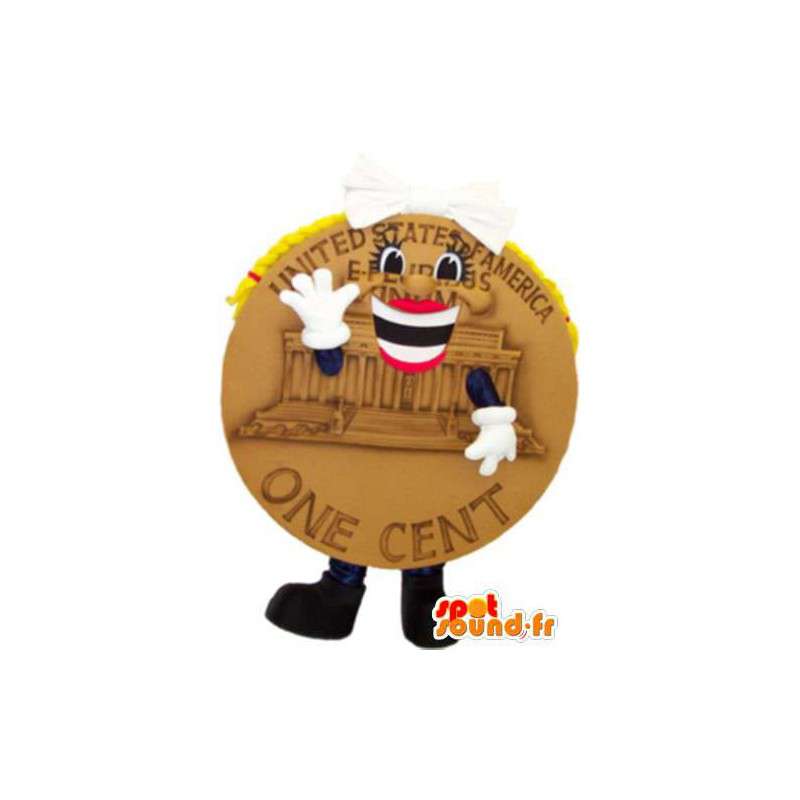 Mascot parte de um centavo de dólar, com aparência extravagante - MASFR005231 - objetos mascotes