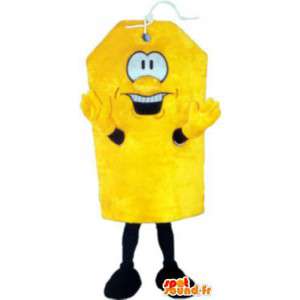 Fantasia de mascote adulto etiqueta amarela vívida - MASFR005232 - objetos mascotes