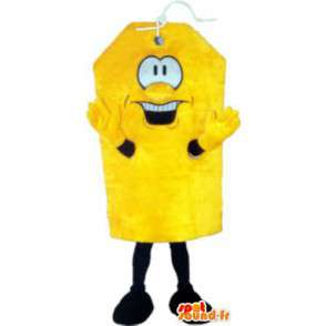 Adult mascot costume yellow label alive - MASFR005232 - Mascots of objects