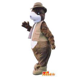 Fantasia de mascote adulto terno elegante com laço - MASFR005234 - objetos mascotes