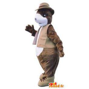 Fantasia de mascote adulto terno elegante com laço - MASFR005234 - objetos mascotes