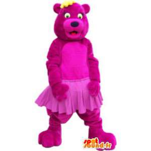 Teddy bear mascot costume with pink tutu dancing - MASFR005238 - Bear mascot
