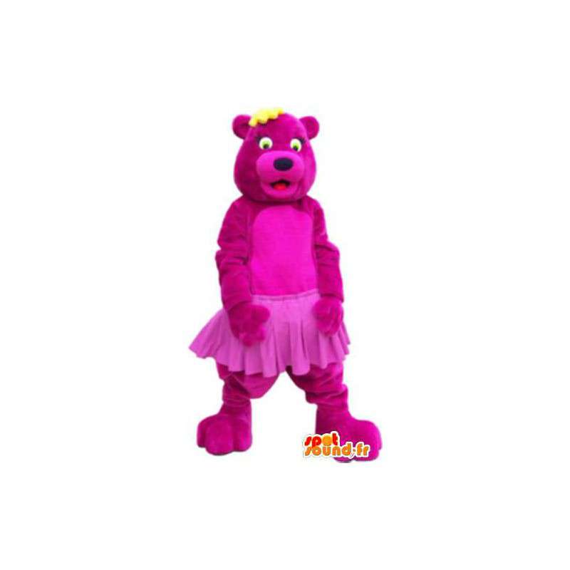 Fantasia de mascote com rosa bailarina tutu urso de pelúcia - MASFR005238 - mascote do urso