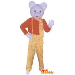 Ποντίκι μασκότ κοστούμι με παντελόνι καρό - MASFR005245 - ποντίκι μασκότ