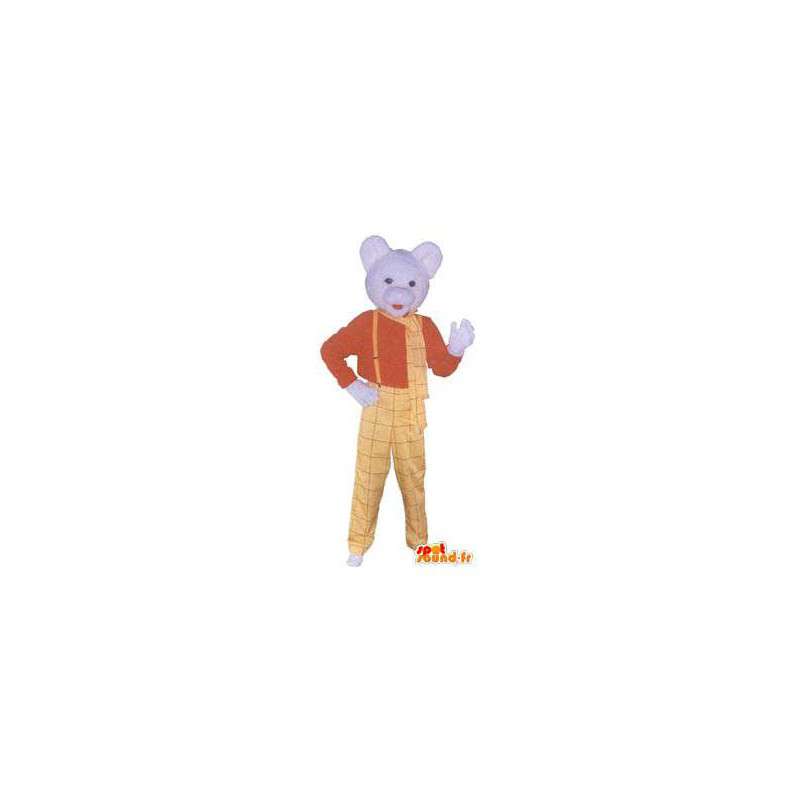Mouse mascotte kostuum met geruite broek - MASFR005245 - Mouse Mascot