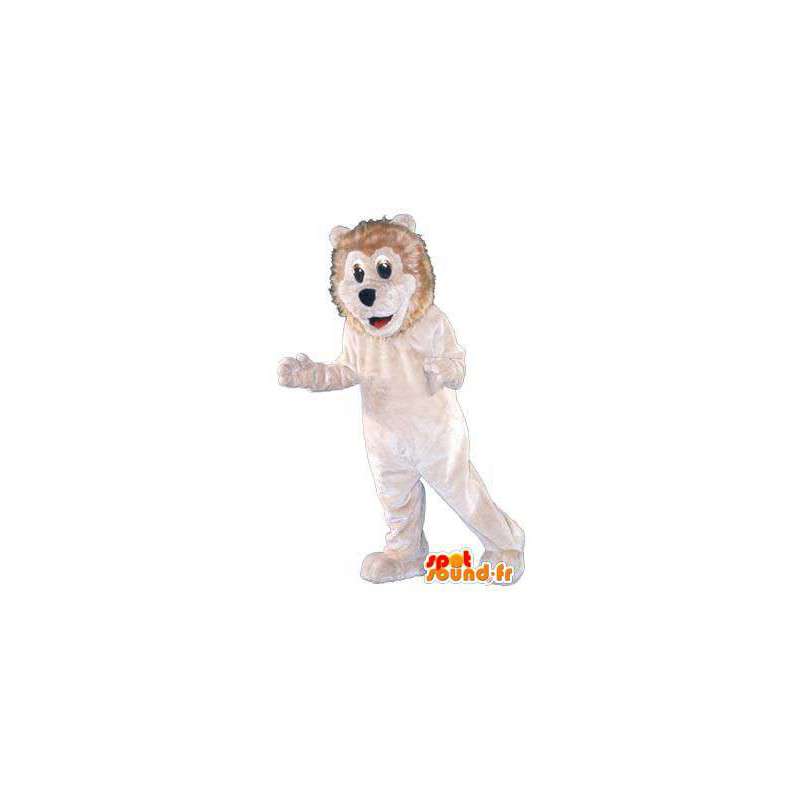 Kostymer for voksne som lever plysj white lion - Lion maskoter - MASFR005250 - SpotSound.fr