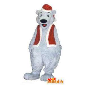Oso blanco traje de la mascota para adultos de Santa Claus - MASFR005254 - Oso mascota