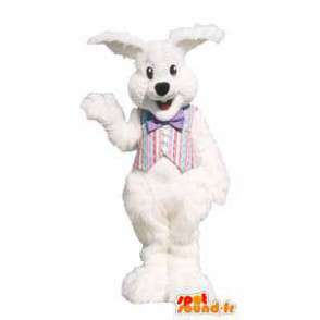 Mascote traje branco adulto coelho com jaqueta - MASFR005256 - coelhos mascote