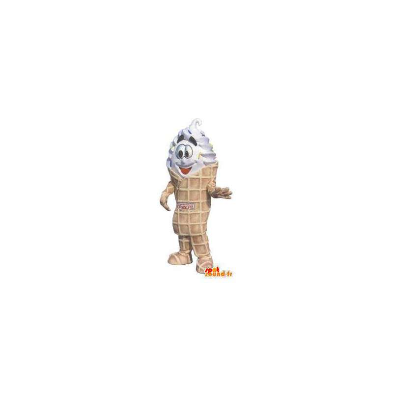 Mascotte costume adulto fantasia ghiaccio, crema, cono - MASFR005267 - Mascotte di fast food