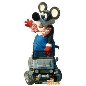 Mouse mascotte kostuum met een auto - MASFR005269 - Mouse Mascot