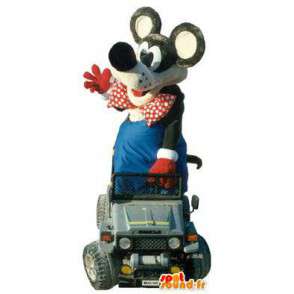 Mouse-Maskottchen-Kostüm mit einem Auto - MASFR005269 - Maus-Maskottchen