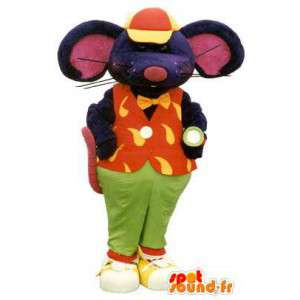 Mascotte de personnage souris coloré et fantaisie en costume - MASFR005274 - Mascotte de souris