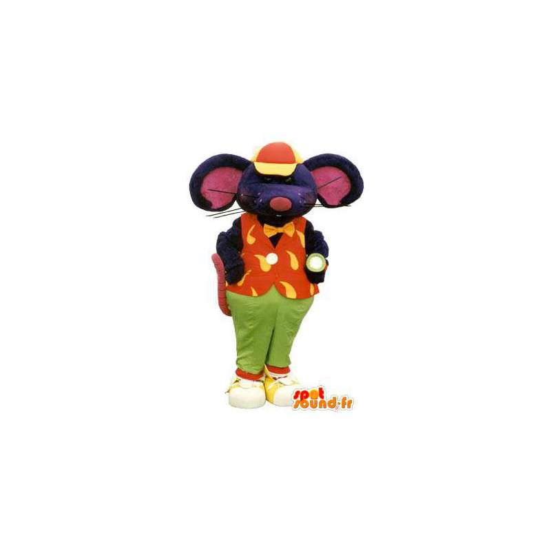 Mascot karakter fargerike mus og fancy kjole - MASFR005274 - mus Mascot
