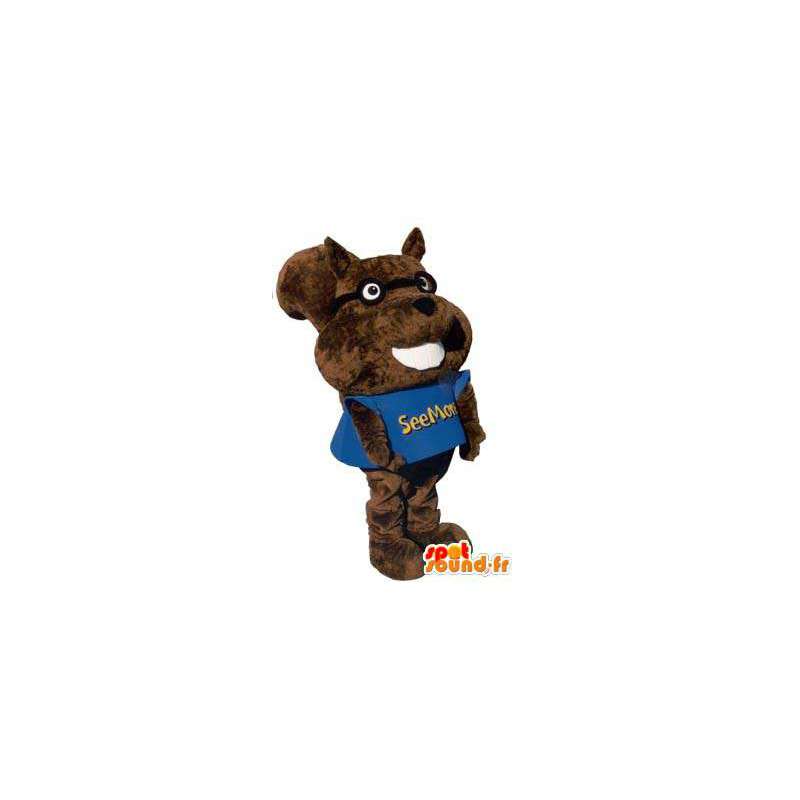 Funny squirrel mascot with t-shirt costume adult - MASFR005276 - Mascots squirrel