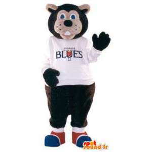 Azuis marca mascote traje urso de pelúcia - MASFR005282 - mascote do urso