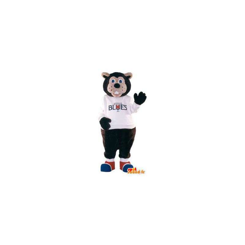 Blues merk mascotte teddybeer kostuum - MASFR005282 - Bear Mascot