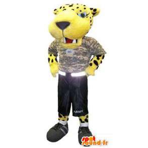 Traje adulto de la mascota del tigre soldado armado - MASFR005296 - Mascotas de tigre