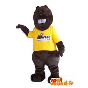 Mascotte costume adulto carattere punto Groundhog Beaver - MASFR005310 - Animali della foresta