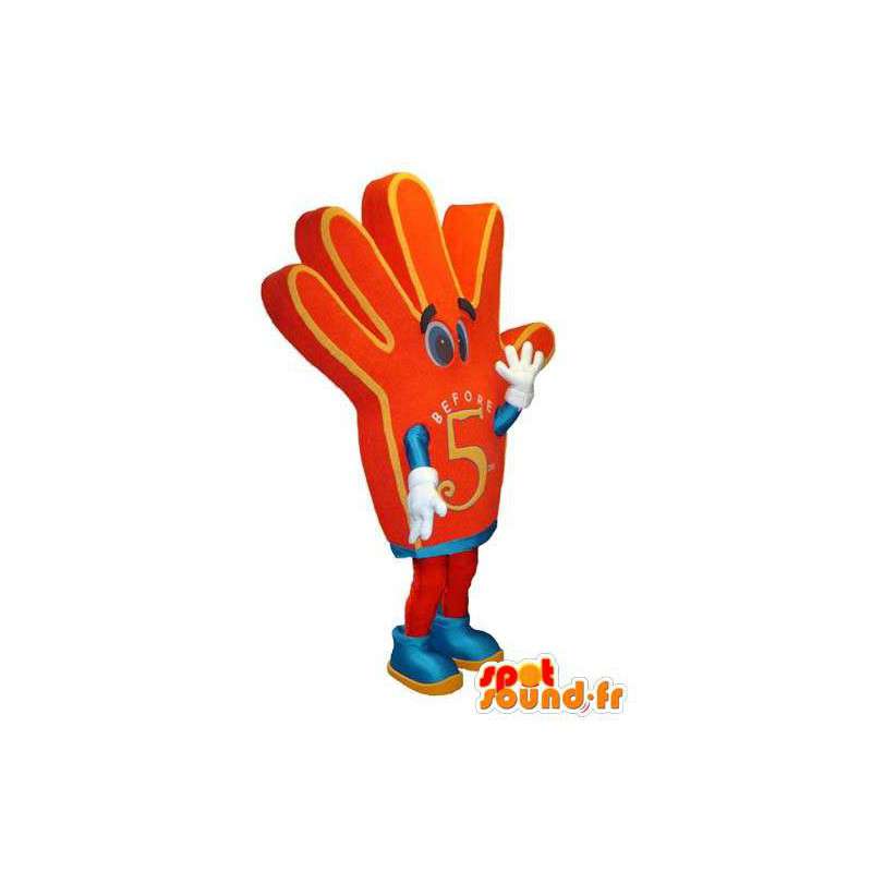 Mascot carattere a mano a forma di segno rosso Anteriormente al 5 - MASFR005315 - Mascotte non classificati
