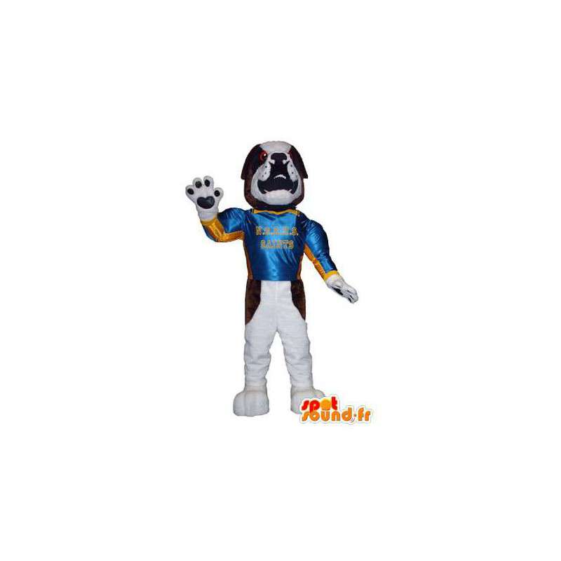 Adulto mascote do cão bulldog traje de super-herói - MASFR005318 - Mascotes cão
