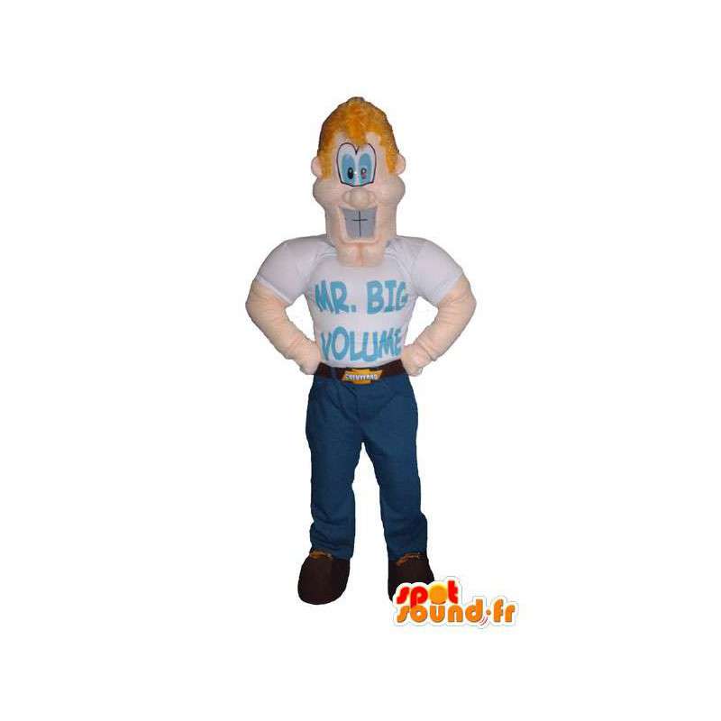 Mascotte kostuum superheld Mister Big spieren - MASFR005319 - superheld mascotte