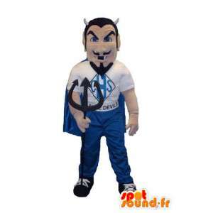 Mascot traje de diablo con barba de negro y ropa - MASFR005325 - Mascotas de los monstruos