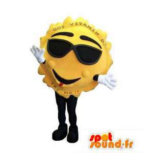 Vuxen gul sol karaktär maskot kostym - Spotsound maskot