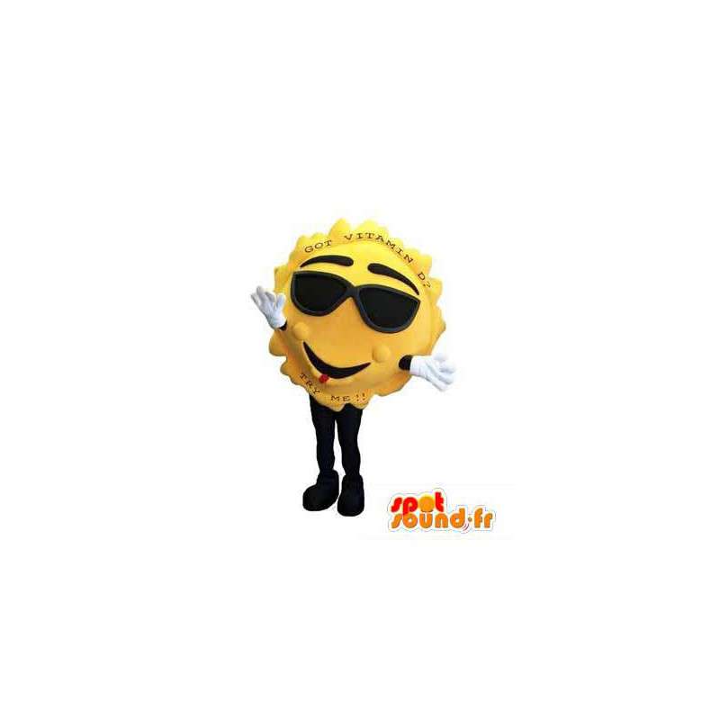 Vuxen gul sol karaktär maskot kostym - Spotsound maskot