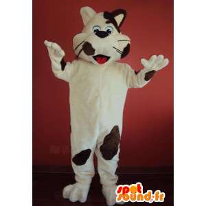 Gato blanco traje de la mascota para adultos - MASFR005354 - Mascotas gato