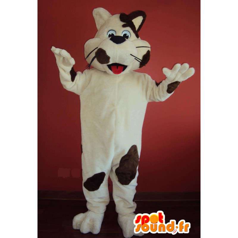 Adulto di travestimento bianco gatto mascotte - MASFR005354 - Mascotte gatto